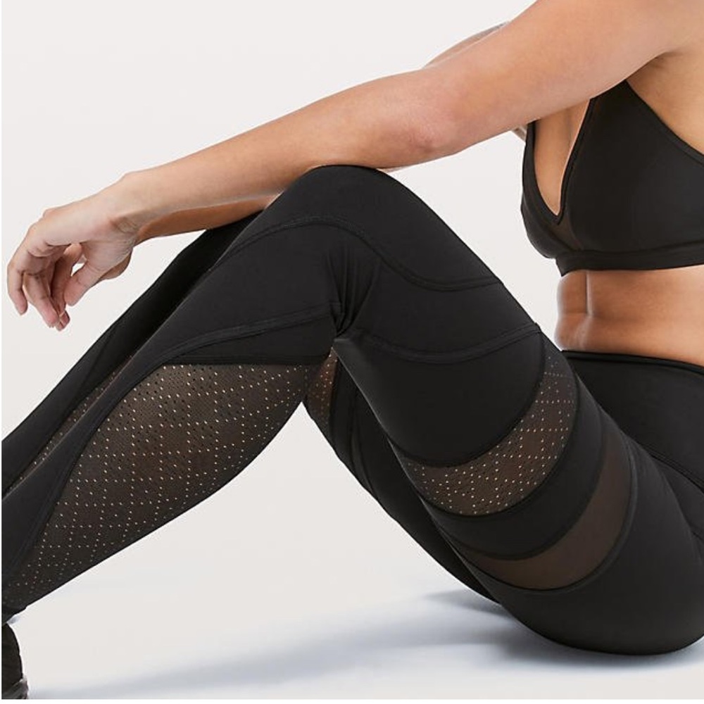 Lululemon blk Wunder Under mesh legging sz 6